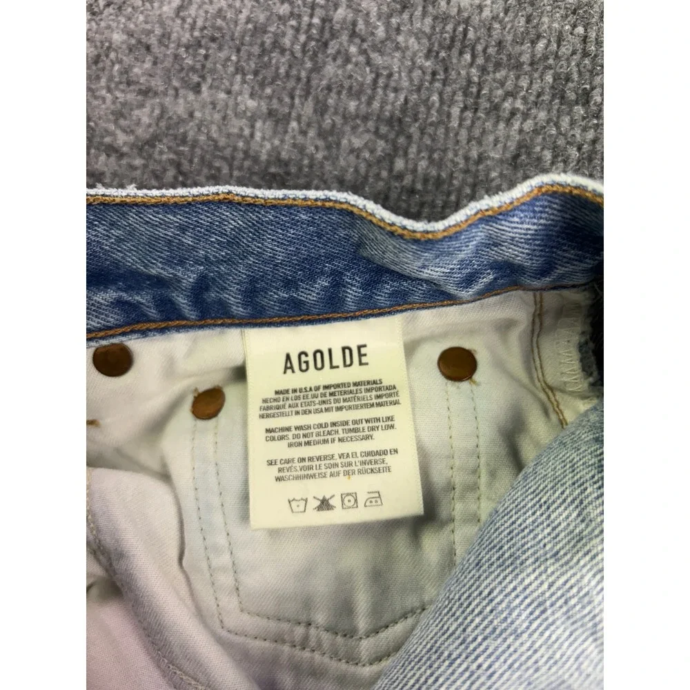AGOLDE Straight Leg Jeans Womens 27 Light Wash High Rise Button Fly‎ Denim
